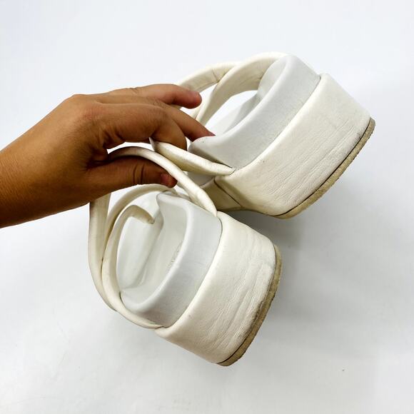 Dries Van Noten White Leather Platform Sneakers - Picture 7 of 7